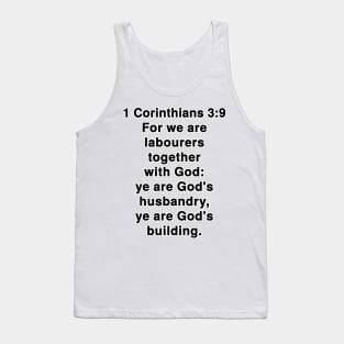 1 Corinthians 3:9  King James Version (KJV) Bible Verse Typography Tank Top